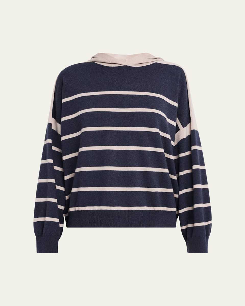 Striped Cashmere Hoodi